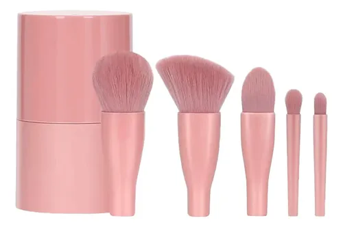 Set De Brochas De Maquillaje Portátil De 5 Barriles Para Som