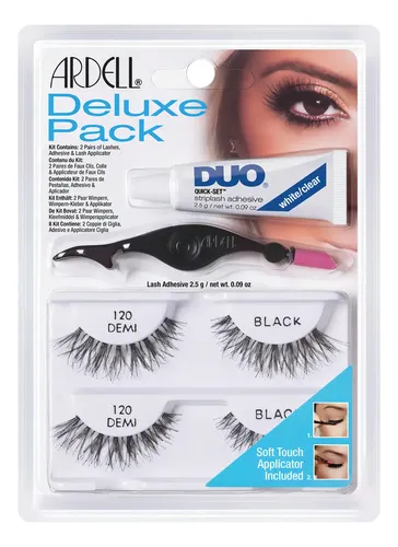 Kit Pestañas Postizas Ardell Deluxe 120 Reutilizables C/ Adhesivo