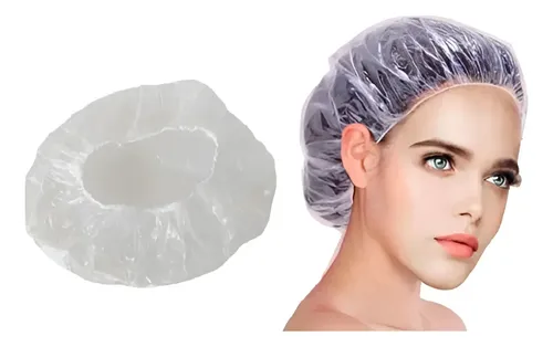 Gorro Cofia X150 Descartable Polietileno Tintura Baño Crema