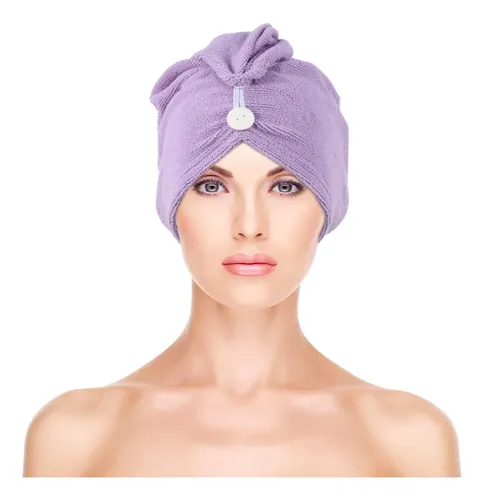Gorro De Microfibra Para Secar El Cabello Púrpura