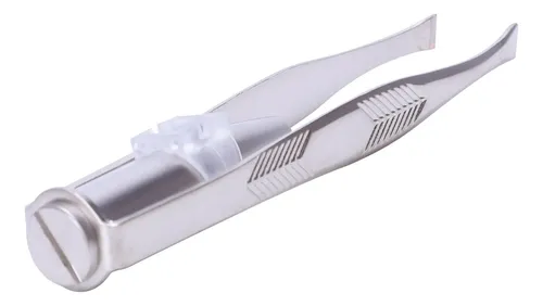 2 Pinzas De Acero Inoxidable Para Pestañas Y Cejas Con Luz L