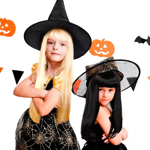 Peluca Larga Lacia Negra Halloween Bruja Deco506 Mala Terror
