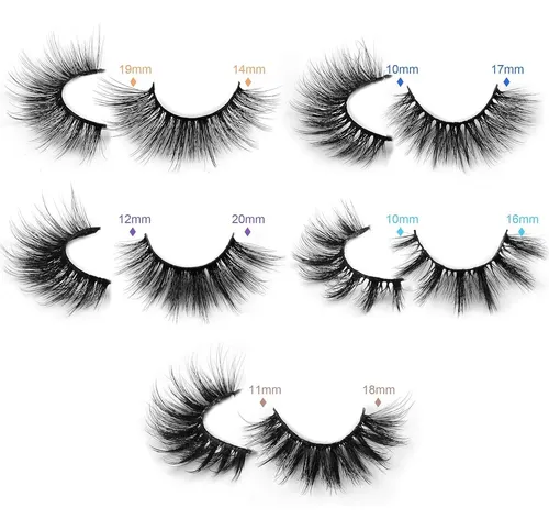 Pestañas Postizas Pawotence 18mm 3d Faux Mink 10 Pares