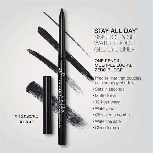 Lápiz De Gel Stila Stay All Day Negro Stingray 12h