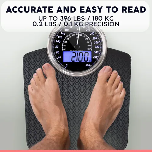 Báscula De Baño Analógica Y Digital Adamson Hybrid Scale Negro
