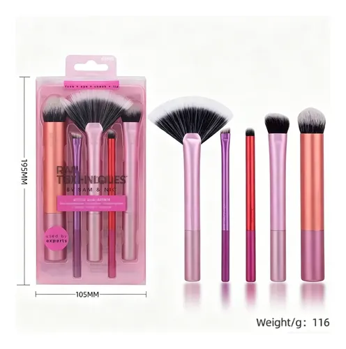 Set 5 Brochas De Maquillaje Para Rostro Y Ojos