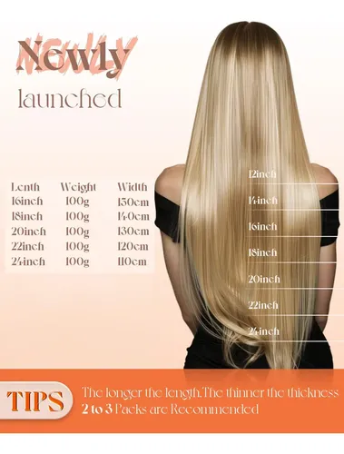 Extensiones De Cabello Cosidas Sunny Hair 22 Pulgadas Negro