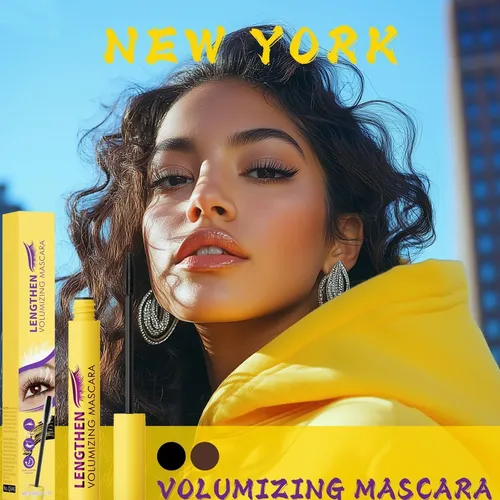 Maquillaje De Pestañas Máscara Voluminizadora Efecto Rizado Negro