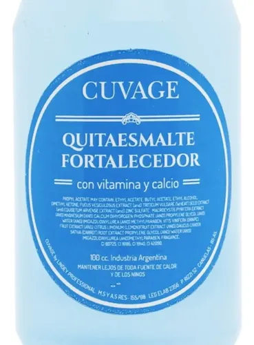 Quitaesmaltes De Uñas Fortalecedor Cuvage 120cc