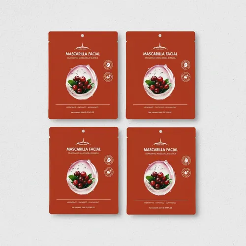 Set X4 Mascarilla Blanca Facial Arándano Paris Night