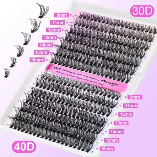 320 Piezas Pestañas Postizas Kit Extensiones 30d Y 40d Curvatura D 9-16mm Mixtas Con Herramientas Pegamento Removedor