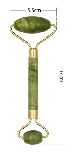 Masajeador Facial Corporal Rodillo Piedra Jade Verde Premium