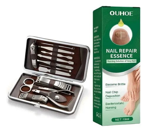 Kit Uñas Manicura Pedicura 12 Piezas Inoxidable + Salud Pies