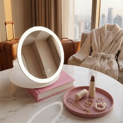 Espejo De Maquillaje Fancii Abigail Con Aumento De 10 Aumentos Con Luces Blanco