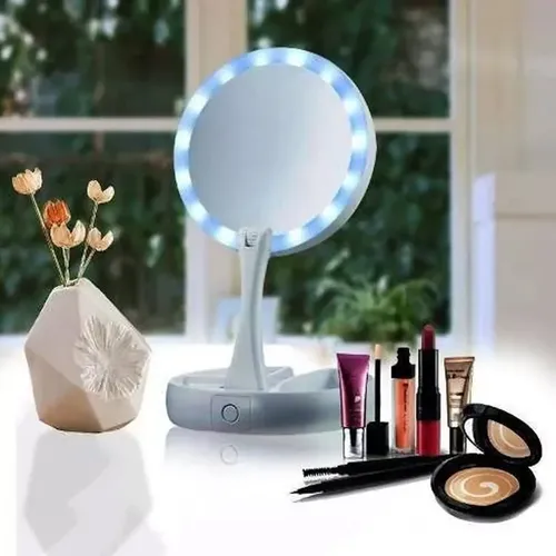 Espejo Doble Plegable Con Luz Led Maquillaje My Foldaway