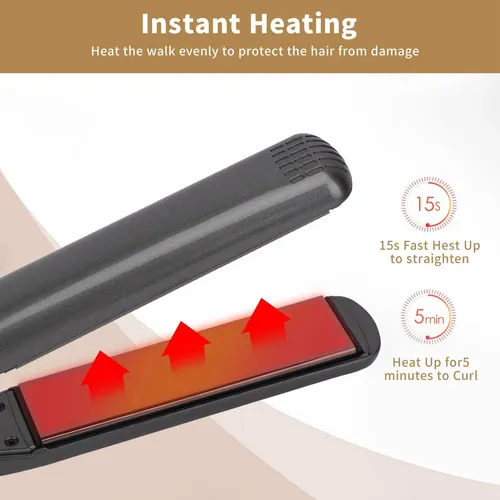 Hair Straightener Multigear Adjustment 480°f Ceramic Iron