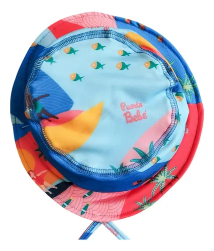 Gorro Infantil Tela Malla Bebe Niño Piluso Con Protección Uv Color Hawai Talle 3