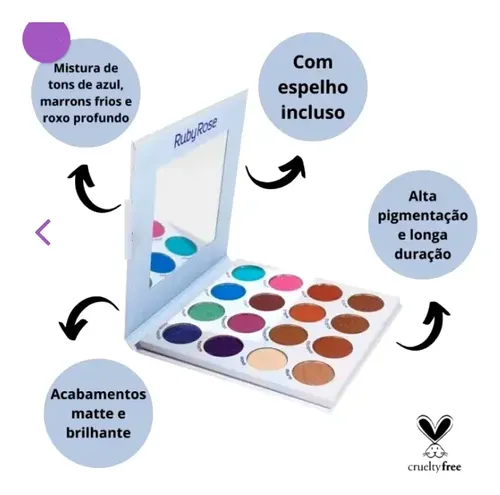 Paleta 16 Sombras Mixtas Ojos Winter Storm Ruby Rose Hb-f540 Color