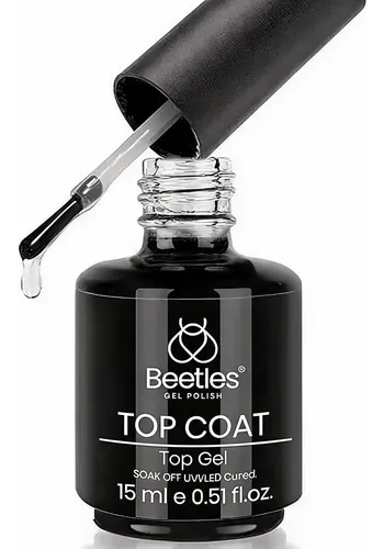 Beetles Gel Polish Top Coat No Wipe 15ml Brillo Duradero