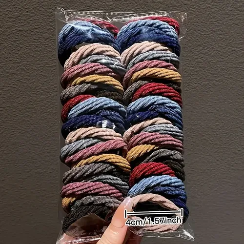 Pack 100 Colitas Elásticas Para El Pelo Multicolored Liso