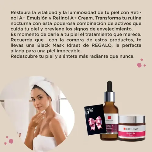 Skincare Facial Kit Retinol Lidherma Antiarrugas Antiedad