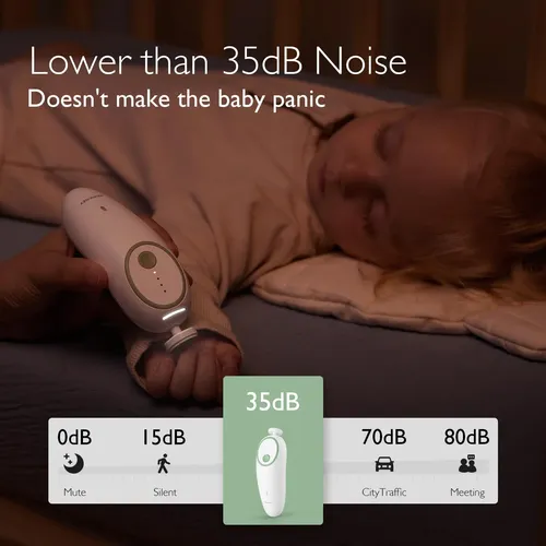 Lima De Uñas Eléctrica Para Bebés Momcozy Con Luz Nocturna Verde