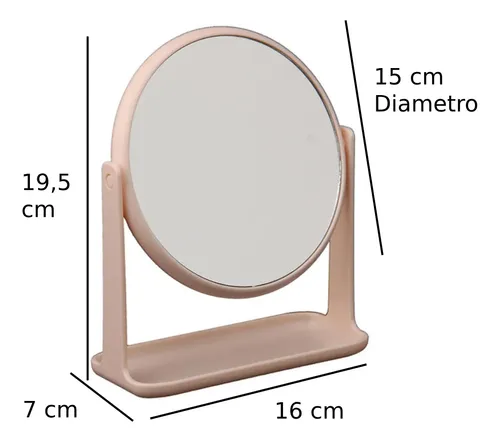 Espejo Maquillaje Plegable Aumento Apoyar Portatil Doble Faz