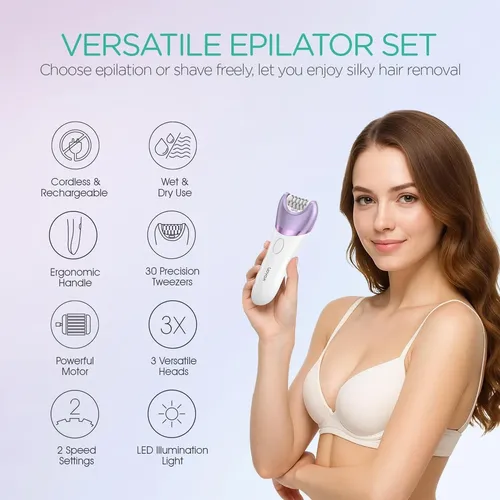 Depiladora Eléctrica Voyor Bm300 3 En 1 Impermeable