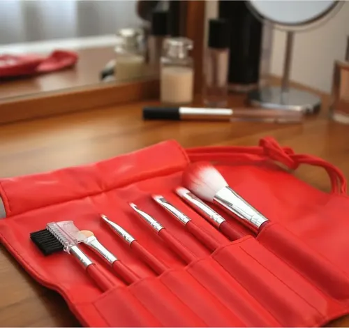 Set 7 Pinceles Profesional De Maquillaje Para Cartera