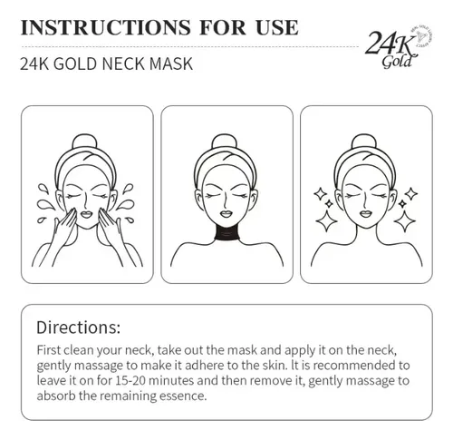 Pack Mascarilla Reafirmante Cuello Colágeno 24k Gold X3