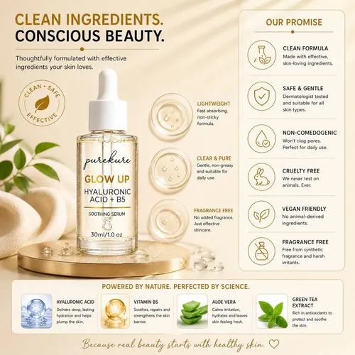 Sérum De Ácido Hialurónico Purekure 30 Ml De Hidratación Pro Sensible Día/noche