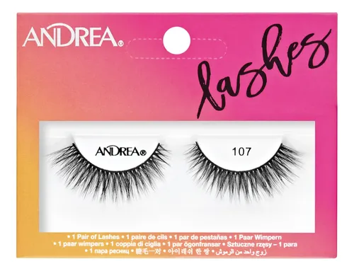 Tira De Pestañas Postizas Andrea Strip Lashes Negro N°107