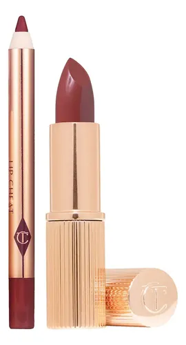 Charlotte Tilbury Lip Kit Set Labial + Delineador Tono Color Pillow Talk Deep