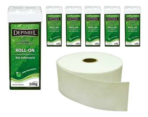 Kit 6 Roll On Aloe Depimiel + Bandas En Rollo X 50 Mts
