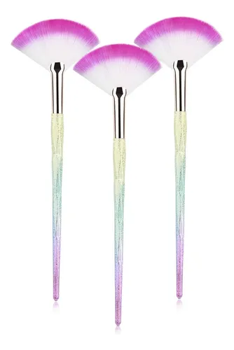 3 Pinceles Iluminadores Abanico Polvo Degradado