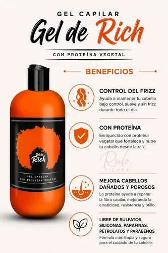 Gel Rich Cova Para Rulos Apto Método Curly Anti Frizz