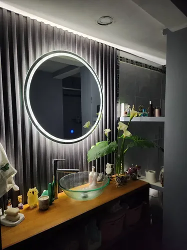 Espejo Redondo Lumens 70cm Luz Led Táctil Fría Cálida Neutr