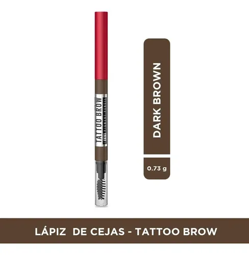 Delineador De Cejas Maybelline Tattoo Brow Pencil 36h Color Dark brown