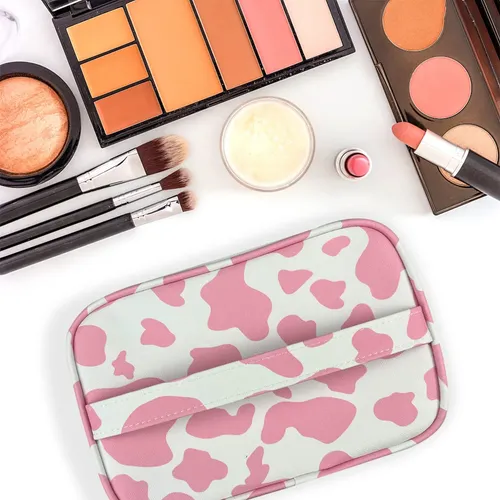 Neceser Deokke De 3 Piezas Para Viaje, Pu Impermeable, Rosa