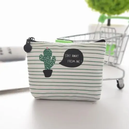 4 Estuches De Lona Cactus Para Lápices Y Maquillaje
