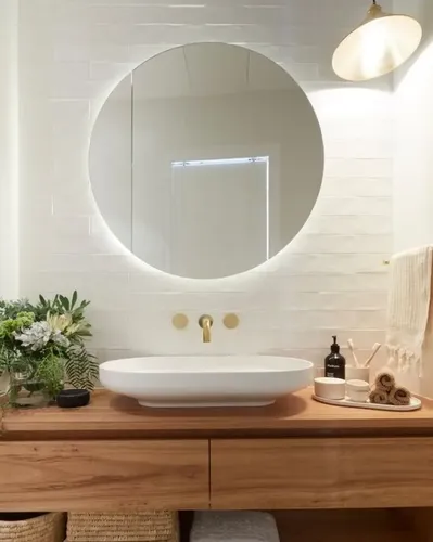 Espejo Redondo Con Luz Led De 80cm Para Baño