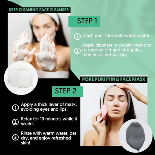 Mascarilla Capilar De Té Verde Y Carbón, Kit De 2 Pasos