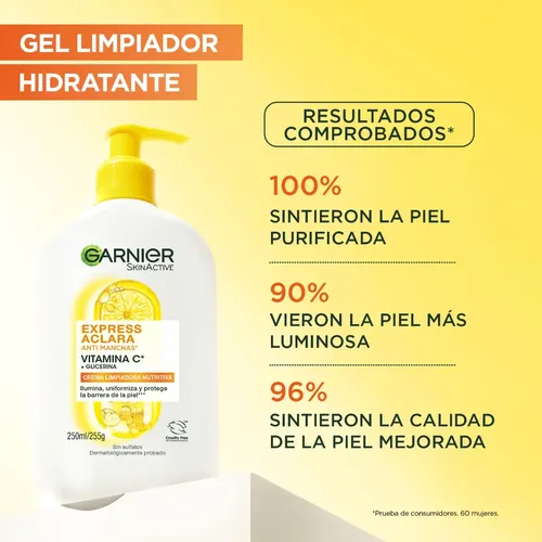 Crema Limpiadora Express Aclara Vitamina C 250ml Garnier