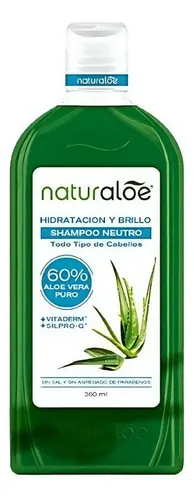 Naturaloe Shampoo Neutro Hidratación Y Brillo X 360ml Vegano