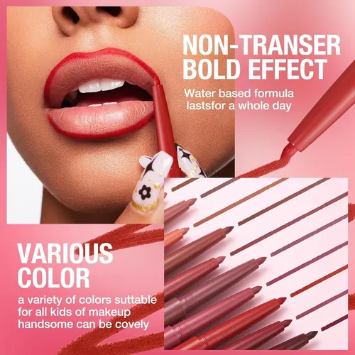 Set De Delineadores De Labios Mate 12 Colores Langmanni