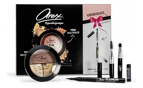 Arex Set De Maquillaje Trio Multiface+delineador+ Aplicador