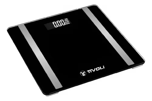 Balanza Digital Baño Tivoli Bluetooth Sensor Temperatura Color Negro