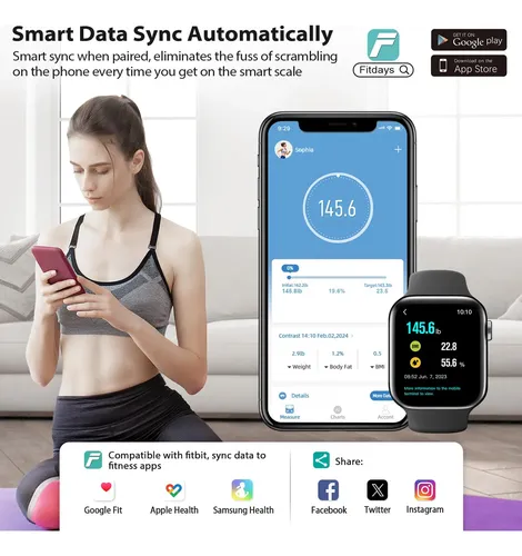 Báscula Digital Ablegrid 400lb Con Medición De Grasa Y Bmi