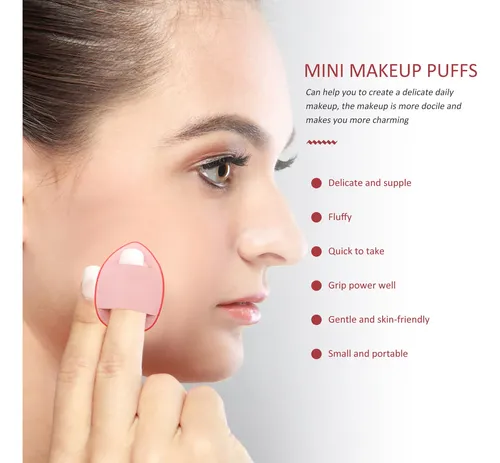 Mini Puff De Dedo Para Maquillaje Facial 7 Pzs Reutilizables