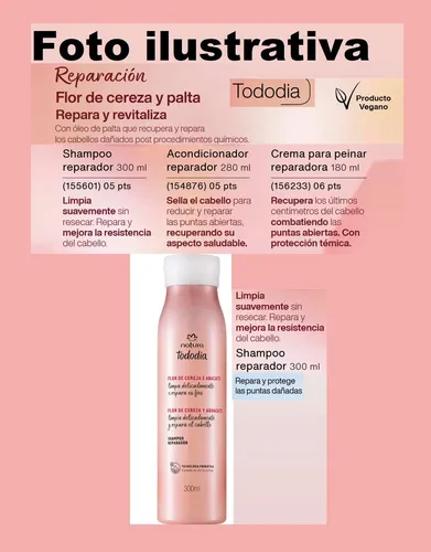 Repuesto Shampoo Flor De Cereza Y Palta X3 Tododia Natura